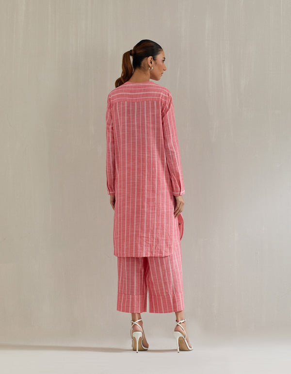 Pink Stripe Cotton Co Ord Sets