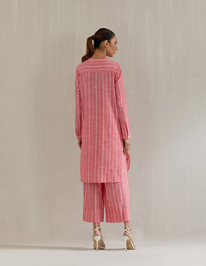 Pink Stripe Cotton Co Ord Sets