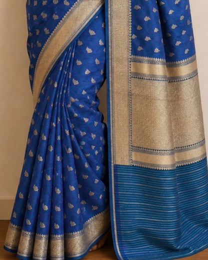 Blue Tanchoi Banarasi Katan Silk Saree