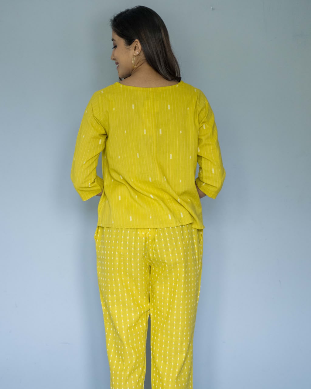 Yellow Round Neck Co Ord Set