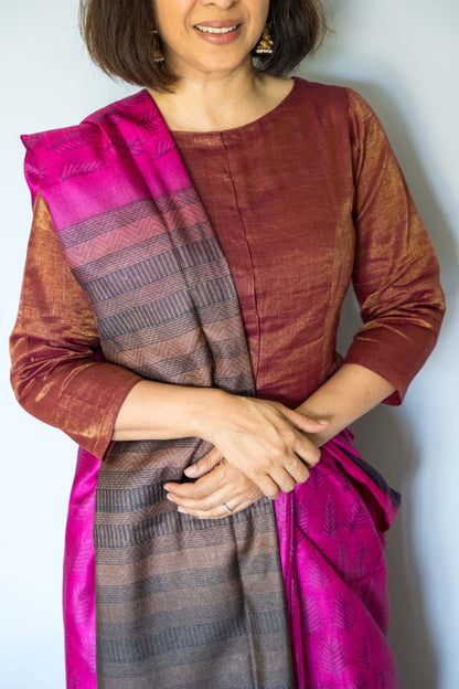Maroon Cotton Tissue Blouse