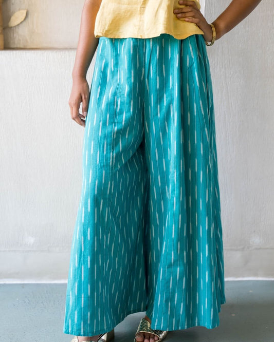 Green Ikat Cotton Divided Skirt