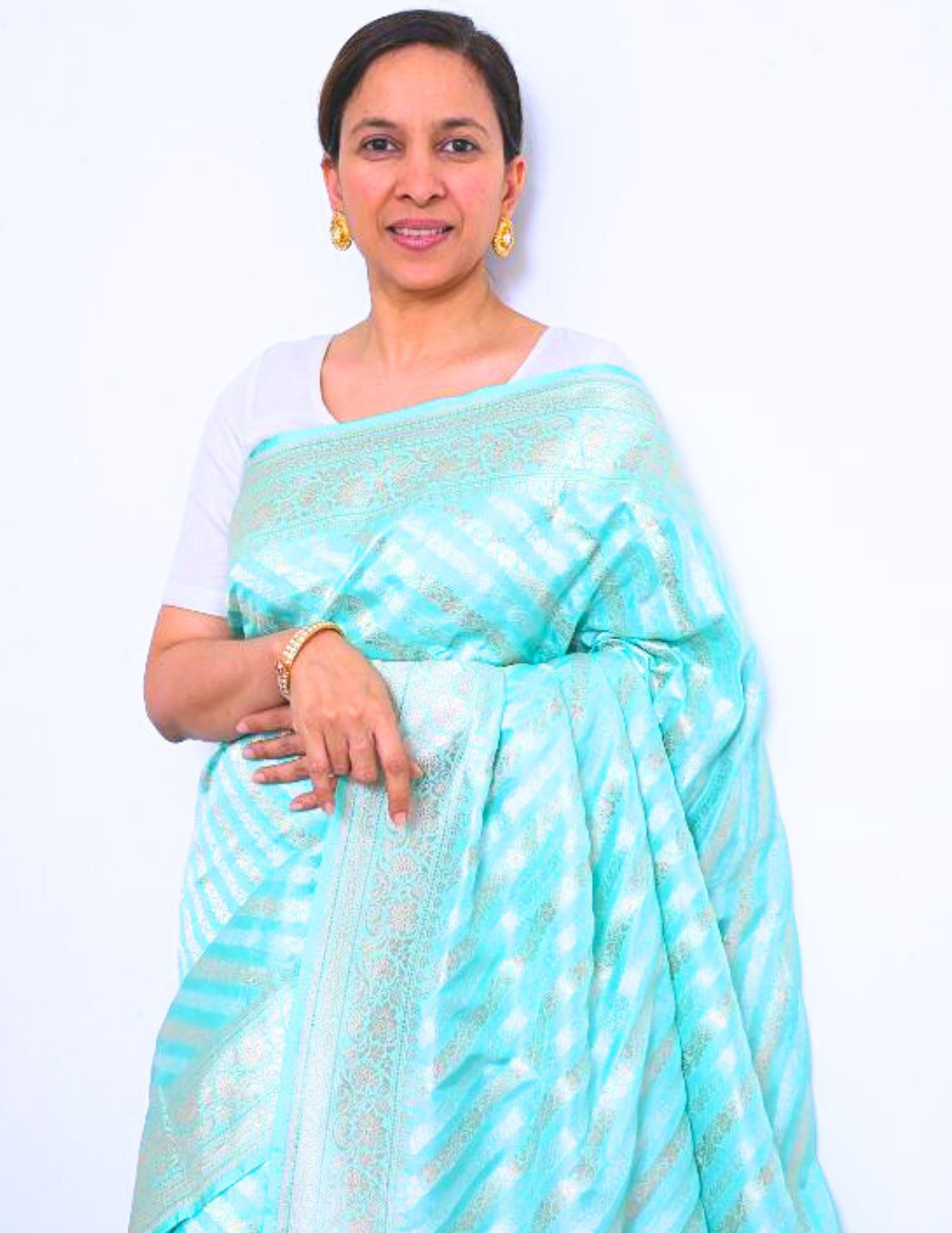 Blue Silk Banarasi Saree