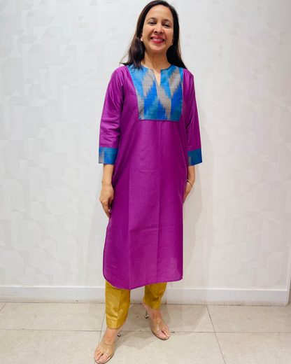 violet deepam neck long kurta